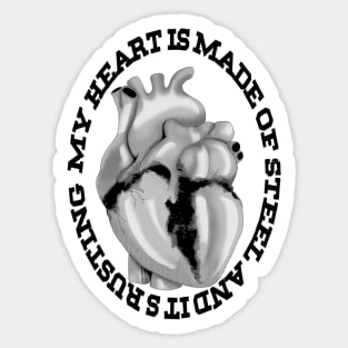 Heart of Black Steel Sticker